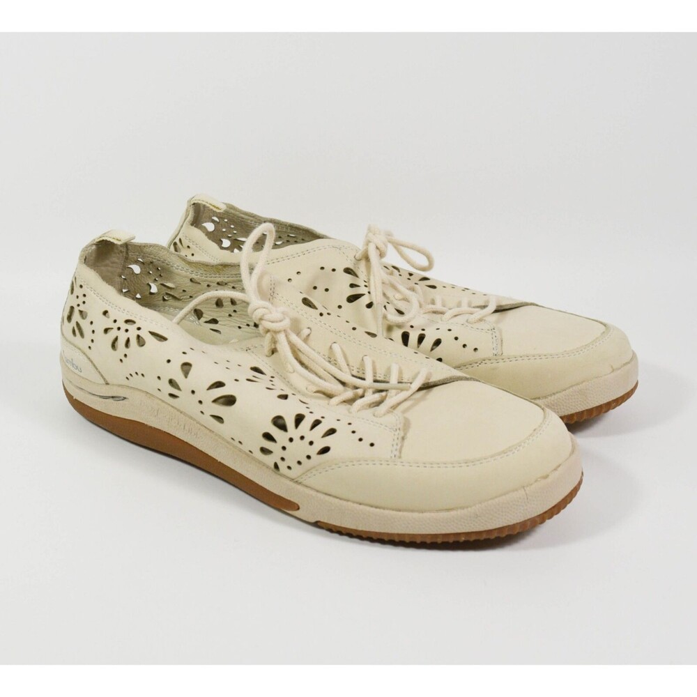 Jambu by Eco Designs Bloom Biodegradable Perforated Leather Flats Shoes Sz 9M